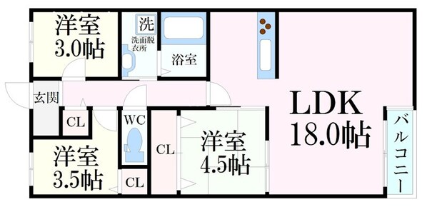 芦屋駅 徒歩15分 1階の物件間取画像